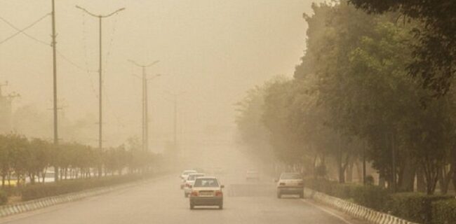 گرد و غبار در راه چهارمحال و بختیاری