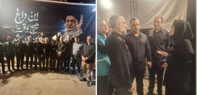 بازدید سردار سید موسی حسینی از موکب خدمات دهی جوانان گلستان به زائران جهت حضور در مراسم تشییع رهبر شهید 