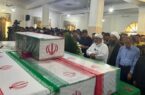 وداع پرشور مردم هرمزگان با شهدای حمله تجاوزکارانه آمریکا به بندرخمیر